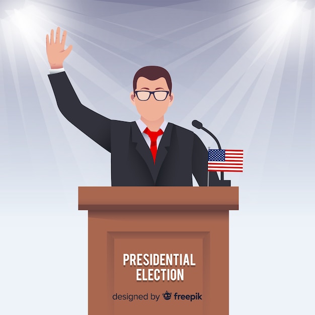 Composition De L'élection Présidentielle Avec Design Plat