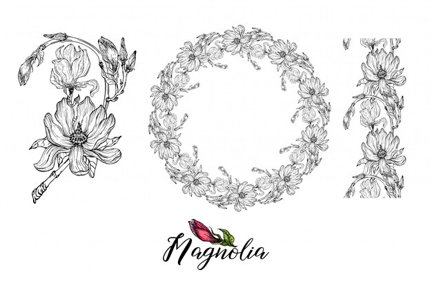 Composition Avec Des Fleurs De Magnolia