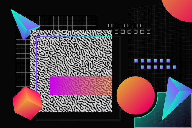 Composition De Fond Futuriste Abstraite Avec Des Formes Géométriques Dégradées Arc-en-ciel