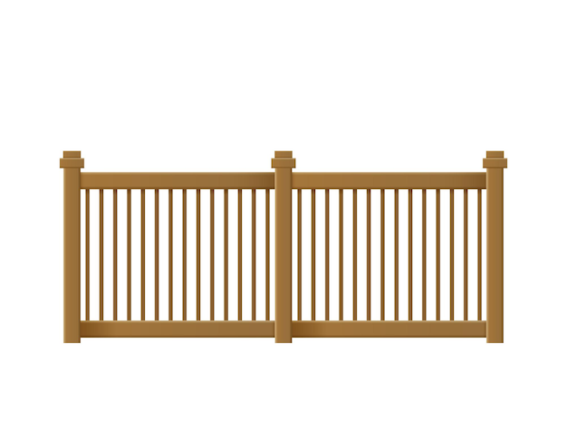 Composition de garde-corps de clôture de balcon avec image de vue de face réaliste d'illustration vectorielle isolée de clôture de style forgé décoratif