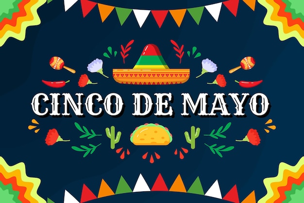 Composition D'illustration De Conception De Fond De Cinco De Mayo