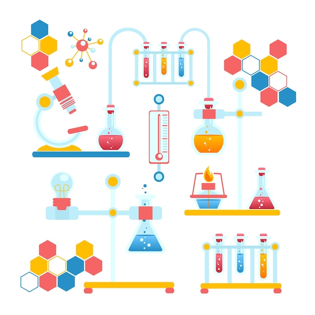 Vecteur composition infographique de la chimie