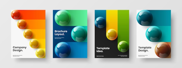 Composition de modèle de flyer boules réalistes modernes