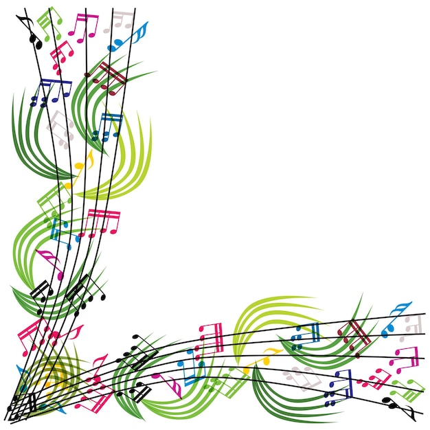 Composition De Notes Musicales Thème Musical élégant Illustration Vectorielle De Fond