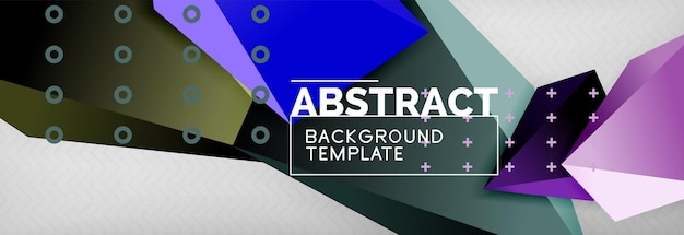 Composition poly 3D triangulaire colorée abstraite fond géométrique design minimal modèle d'affiche polygonale futuriste