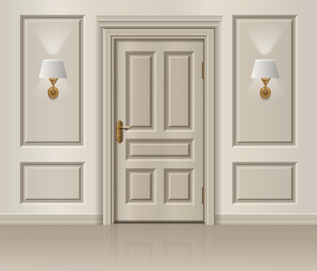Composition de porte d'hôtel réaliste