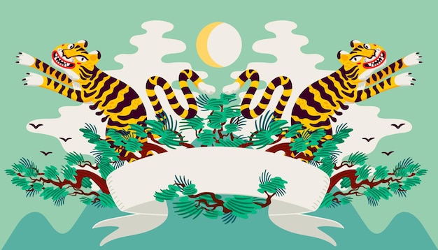 Composition Symétrique Tigre Asiatique