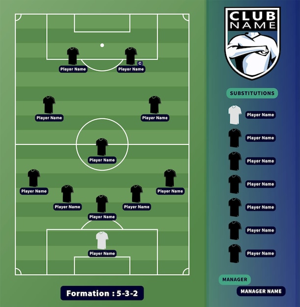 Compositions De Football Joueurs De Football 5 3 2 Schéma De Formation Sur Un Terrain De Football Illustration