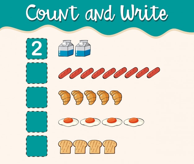 Compter Et écrire Avec Différents Types De Nourriture