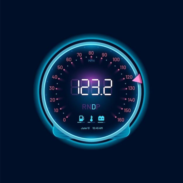 Compteur De Vitesse De Voiture à Cadran Néon, Tableau De Bord Ou