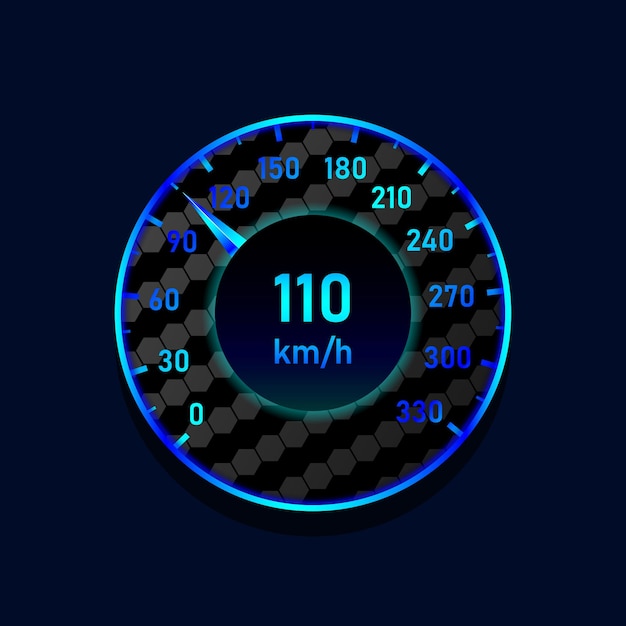 Compteur de vitesse de voiture électrique avec éclairage