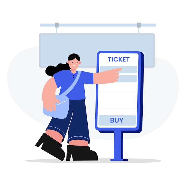 Vecteur comptoir de billets en ligne des transports en commun illustration