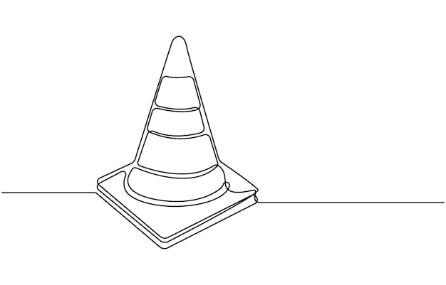 Con de circulation Con de route continu dessiné sur une ligne