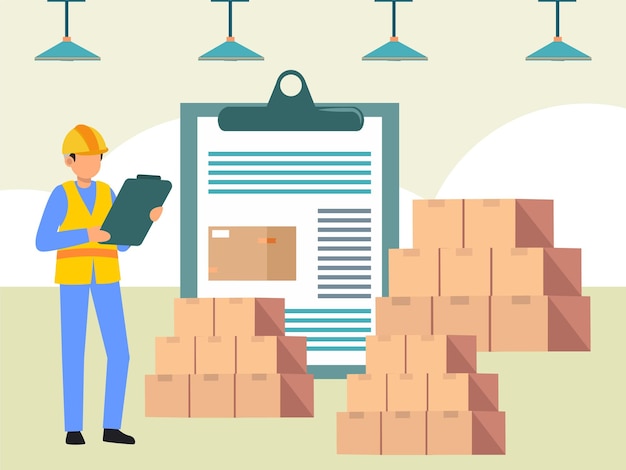 Concentré sur le concept de production de l'usine Illustration élégante et belle