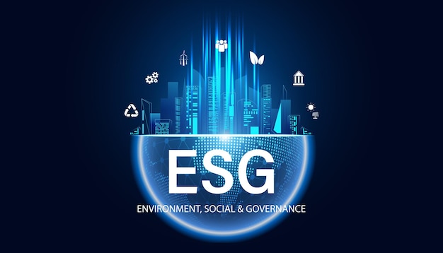 Concept abstrait ESG Environnement social et gouvernance idée illustrée conservation de l'énergie mondiale