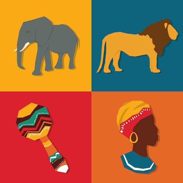 Concept De L'afrique Avec Le Design D'icône