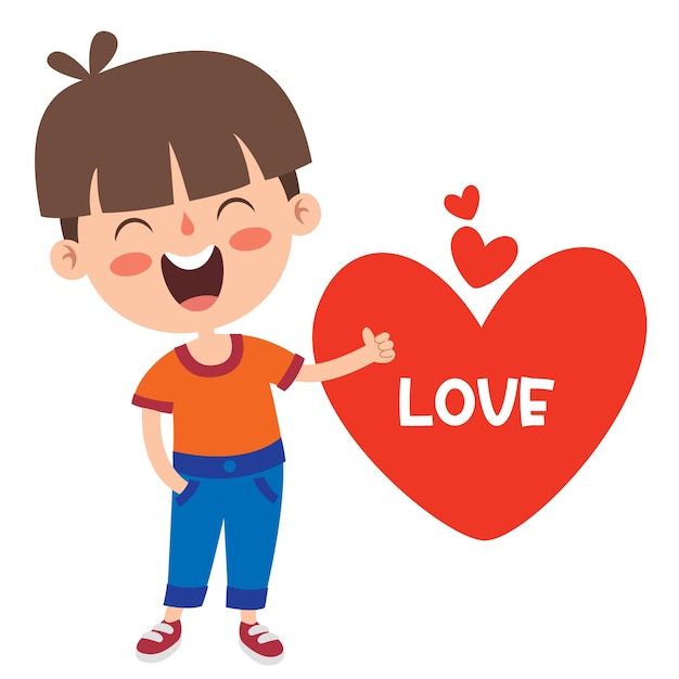 Concept d'amour avec personnage de dessin animé
