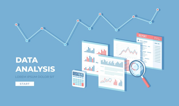 Concept D'analyse Des Données Audit Financier Analytique Seo Statistiques Gestion Des Rapports Stratégiques