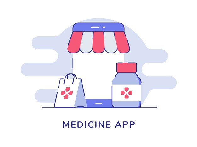 Concept D'application De Médecine Isolé Sur Blanc