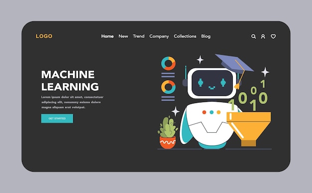 Le concept d'apprentissage automatique un robot adorable avec une casquette de graduation représente le voyage éducatif