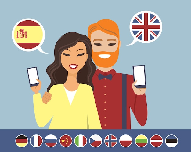 Concept D'apprentissage Des Langues En Ligne