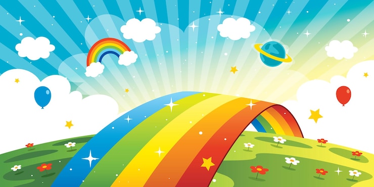 Vecteur concept d'un arc-en-ciel coloré
