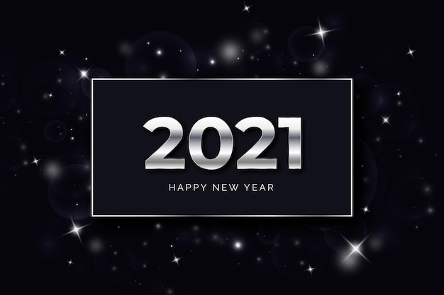 Concept argent nouvel an 2021