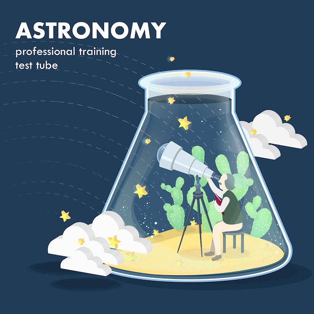 Concept D'astronomie En Graphiques Isométriques