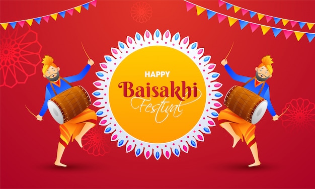 Vecteur concept baisakhi de festival indien.