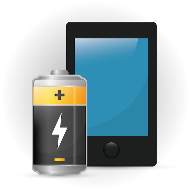 Vecteur concept de batterie avec le design d'icône