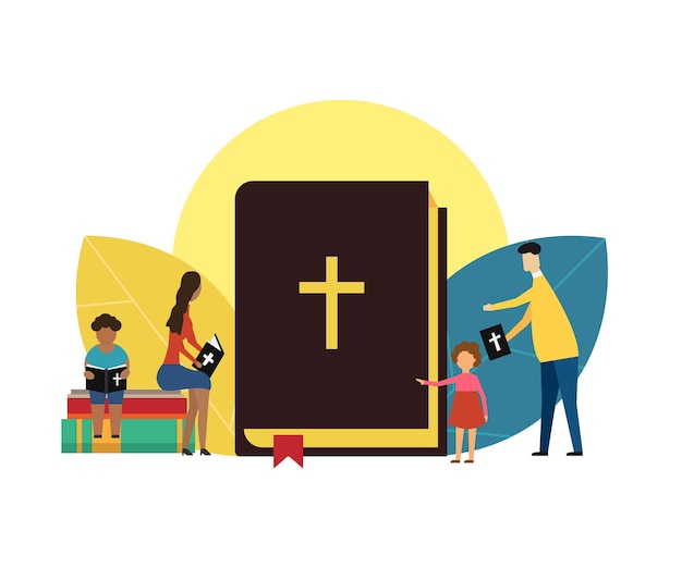 Concept biblique isolé sur fond blanc Illustration vectorielle