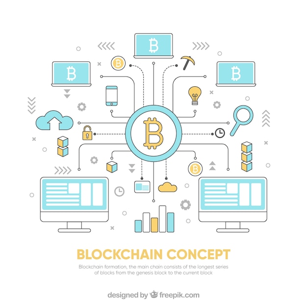 Vecteur concept de blockchain infographique