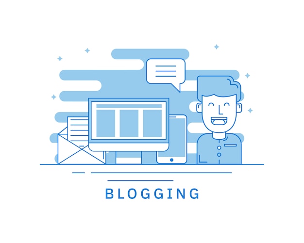 Vecteur concept de blogging pour web page concept