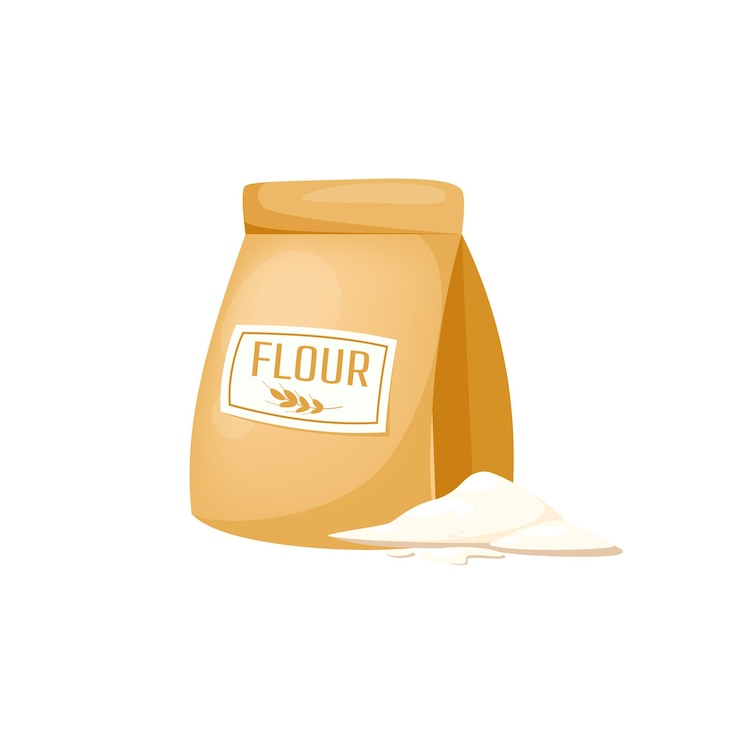 Vecteur concept de boulangerie de farine de cuisson cette illustration représente un paquet de farine pour la cuisson de produits de boulangerie