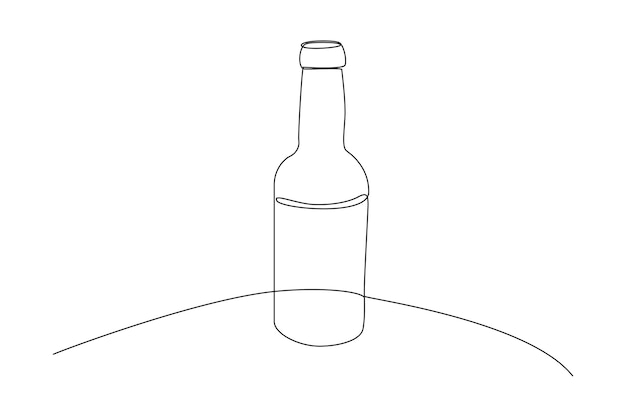 Vecteur concept de bouteille d'emballage de dessin au trait continu illustration graphique vectorielle de conception de dessin au trait unique