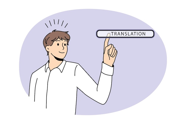 Concept De Bouton De Technologies En Ligne De Traduction