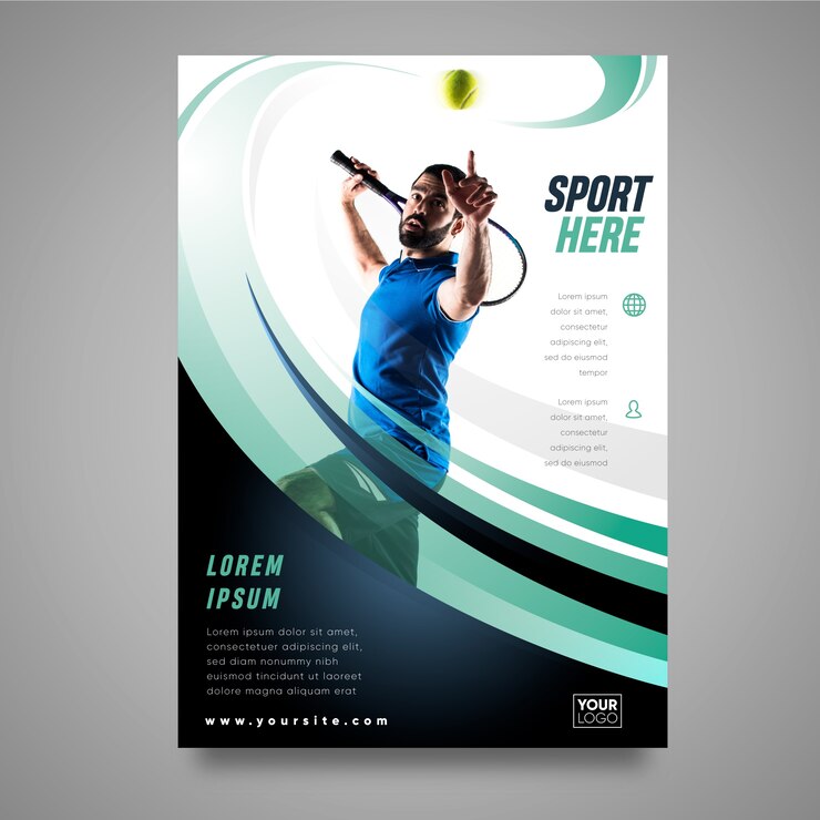 Vecteur concept de brochure sport
