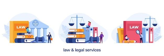 Concept De Cabinet D'avocats Et De Services Juridiques, Avocat Consultant, Vecteur D'illustration Plat