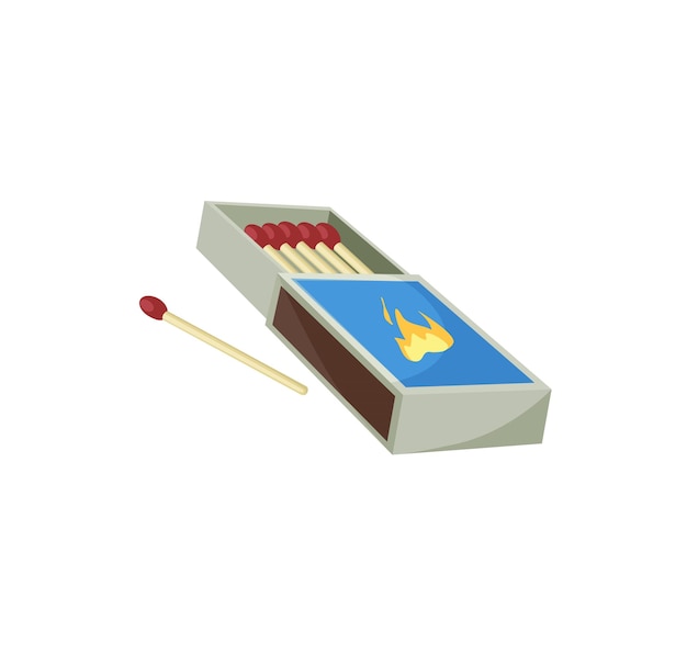 Concept camping correspond à cette illustration est une conception de vecteur plat d'une boîte d'allumettes