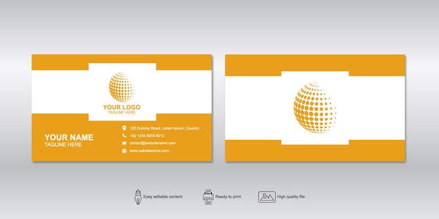 Concept de carte de visite plat simple