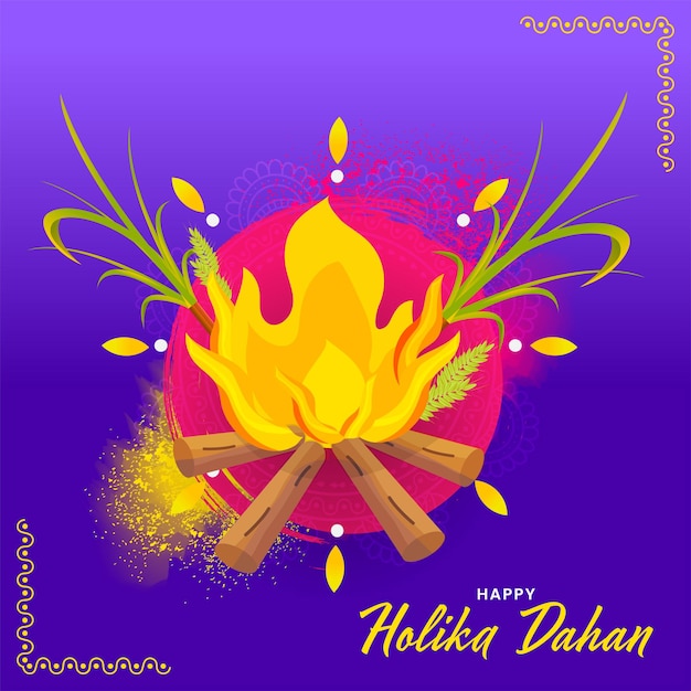 Concept De Célébration Heureux Holika Dahan Avec Feu De Joie