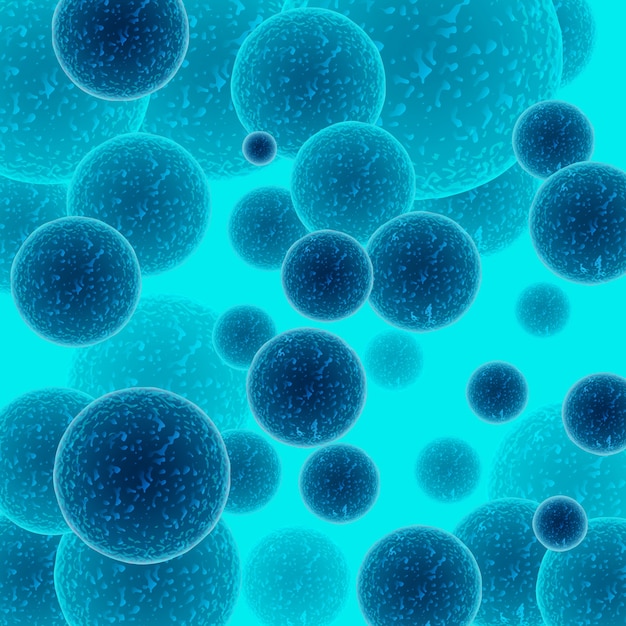 Concept de cellules de bactéries cocci bleu sphère abstraite de vecteur