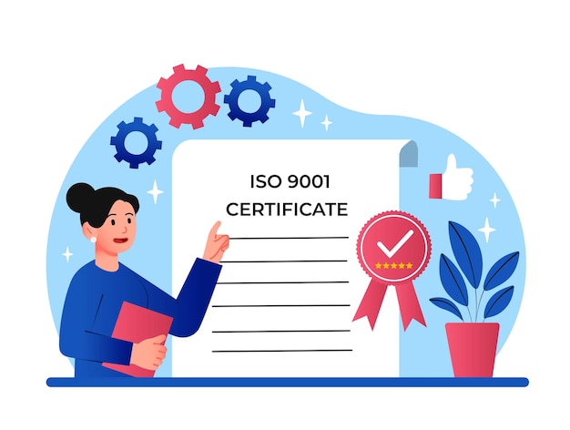 Vecteur concept de certification iso