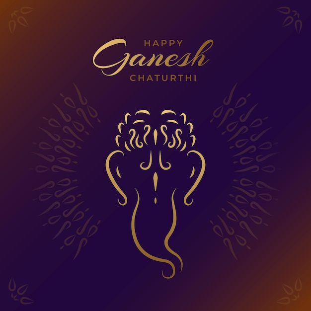 Vecteur concept de chaturthi plat ganesh