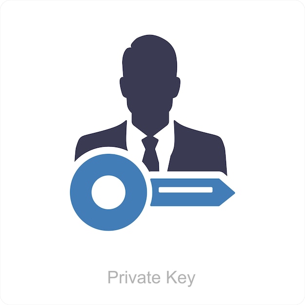 Concept de clé privée et d'icône de protection