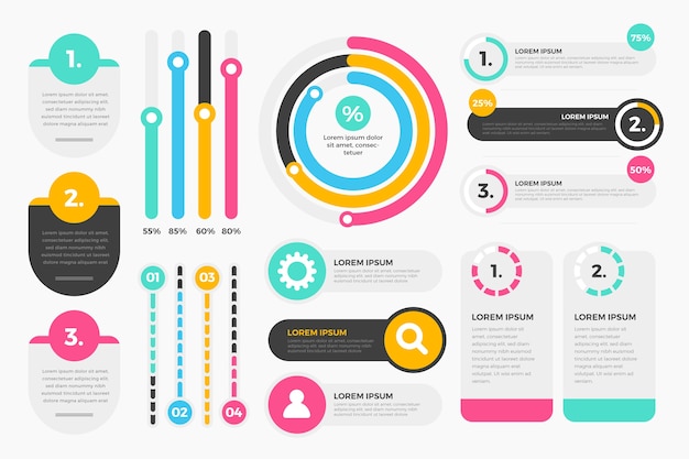 Concept de collection d'éléments infographiques