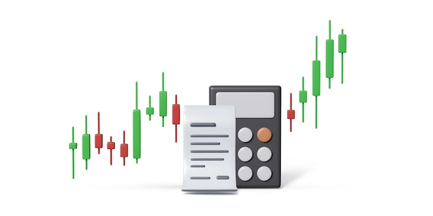 Concept De Commerce Boursier Avec Tableau De Données De La Calculatrice Et Reçu Papier