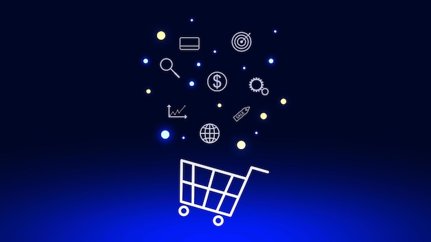 Vecteur concept de commerce électronique ou de marketing d'achat en ligne. stock illustration vectorielle.