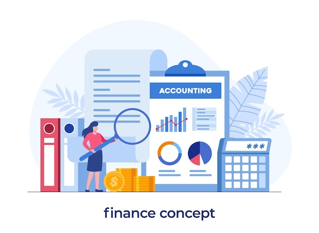 Concept Comptable Ou Financier, Plan D'affaires Et Budget, Analyste, Modèle Vectoriel D'illustration Plate