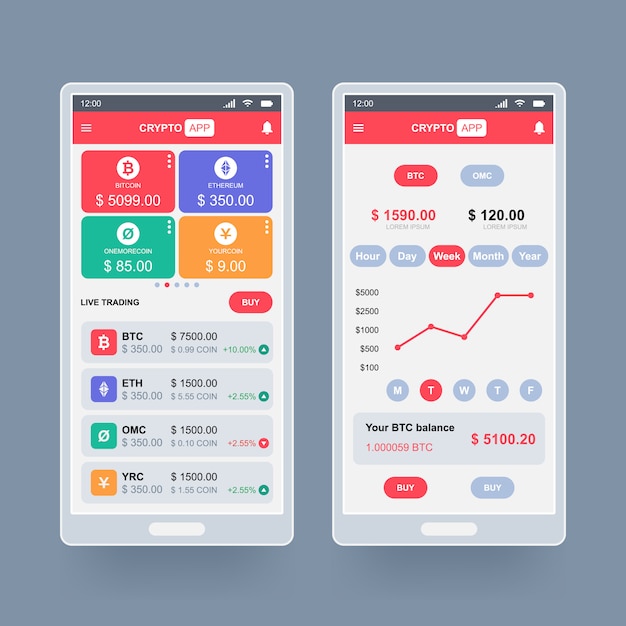 Concept De Conception D'application Crypto-monnaie